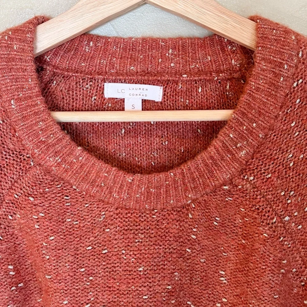 LC Lauren Conrad Speckled Gold Knit Sweater | Small | Like New - Picture 3 of 9